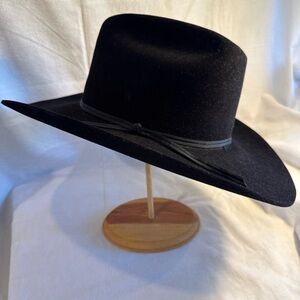Rodeo King Cowboy Hat Sz 7 3/8 4XXXX Beaver Quality Black Wide Brim Hat
